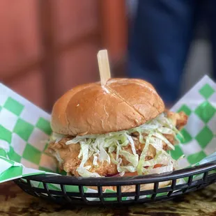 Fried chicken sandwich (Insta: @badtothebite)