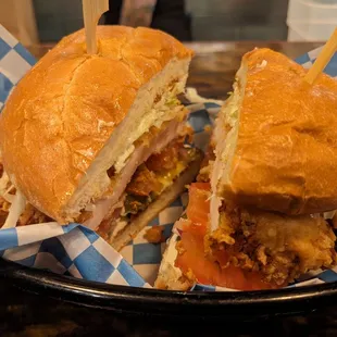 Spicy fried chicken sandwich