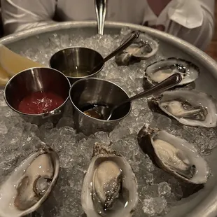 PNW oysters on half shells