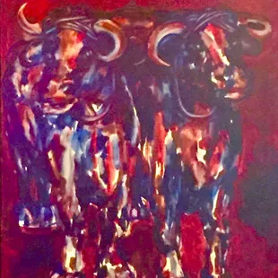a painting of ox yoke inn