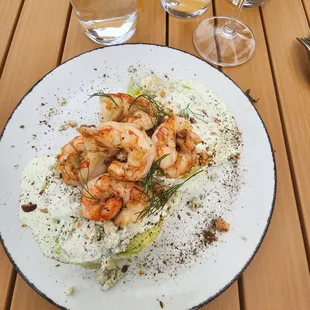 Wedge salad with shrimp