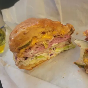 Delicious you need a towel to eat it though l o l a lot of sauce but I like that. SF Giant