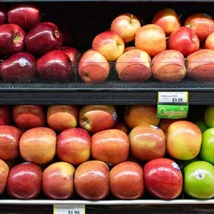 a display of apples