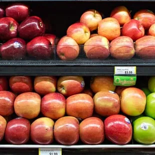a display of apples