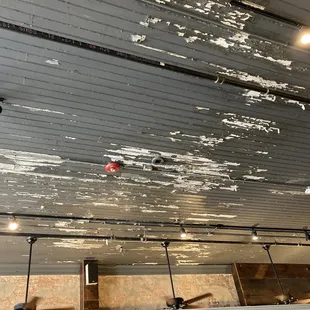 peeling (dropping) paint from ceiling in dining area (is the paint so old that it contains lead?)