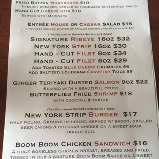menu