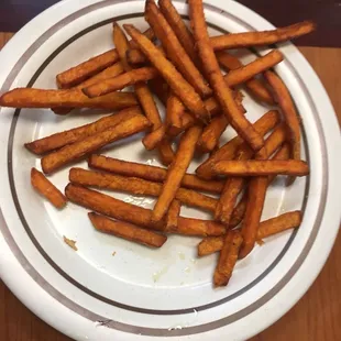 Sweet potato fries, whoop! Now that&apos;s what I&apos;m talkin about. Ohhh wow. I&apos;d pay $3 for this again.