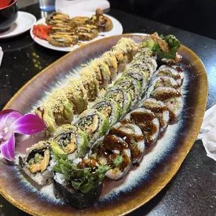 Crazy Shrimp Tempura Roll - 6pc King Deluxe Roll - 8pc Teriyaki Chicken Roll Spider Roll - 10 pc