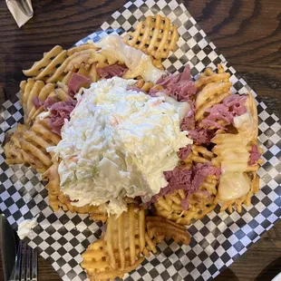 Corned beef waffle fries