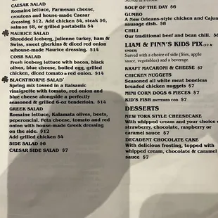 Traditional American Fare with Daily specials as well.