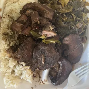 Jerk Pork Small with Collard Greens