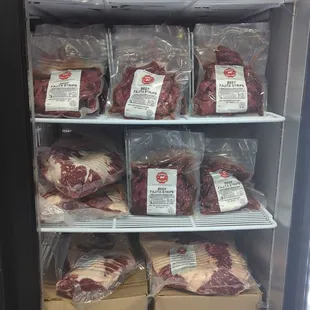 a display case of oxtail meat