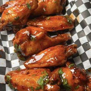 chicken wings in a basket