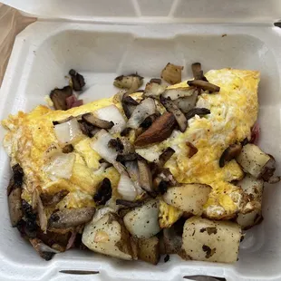 Corned beef &amp; veggie omelet