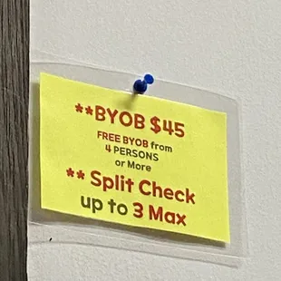 BYOB policy posted May 12, 2023.