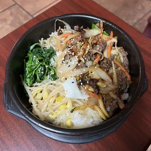 a bowl of food