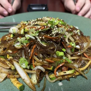 Sweet potato noddles and veggies