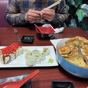 The table and food
