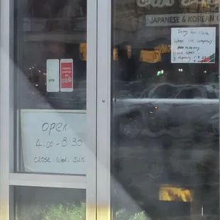Hours posted were 4-8:30pm