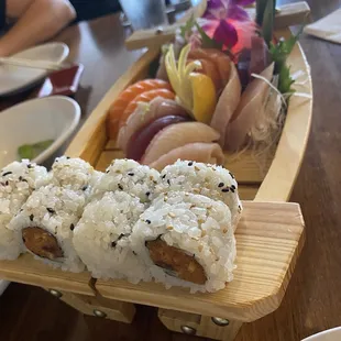 Spicy tuna roll was pretty generous with the tuna