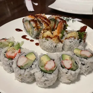 California Roll and Crispy Shrimp Tempura Roll