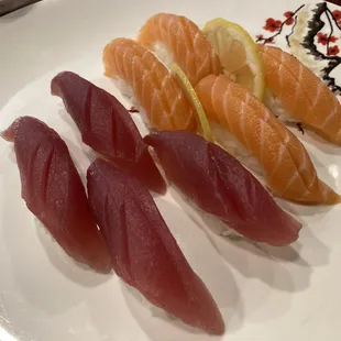 Big-eye tuna and salmon