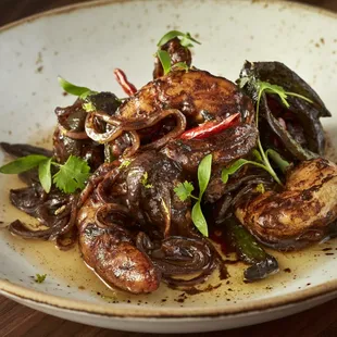 Camarones al Mojo de Ajo Negro