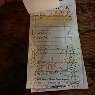 Evidence of round up taxes.