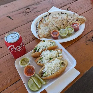 Quesadilla Suprema $13 Lonchesitos $10 Coke $2
