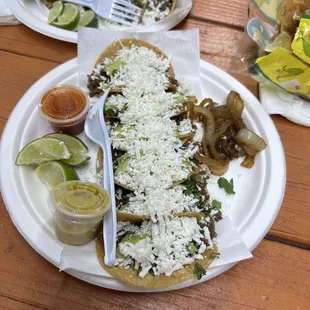 Street mini tacos and tostaditas