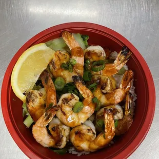 a bowl of shrimp