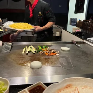 a chef preparing food