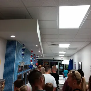 This is 4th of july just before the fireworks. It is still clean and orderly. Of course, the friendly staff is still smiling!