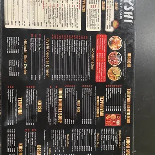 Menu at the register (side 2)