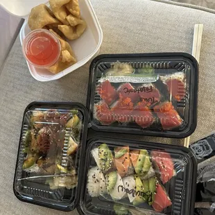 Alligator Special Roll, Rainbow House Roll, and Tuna Fantastic Special Roll. Crab Rangoon