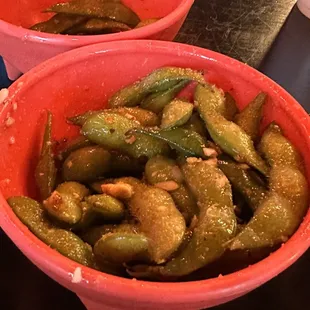 Spicy Garlic Edamame