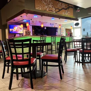 the inside of a restaurant