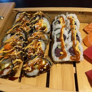 Rice is too sticky and mushy, the texture of the rice ruined the sushi rolls in my honest opinion, hopefully this was just a fluke