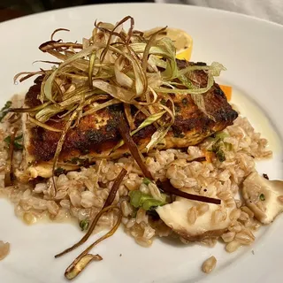 Pan Seared Wild Scottish Salmon with Farro