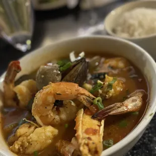 Bouillabaisse with white rice