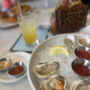 Happy hour oysters and happy hour drink