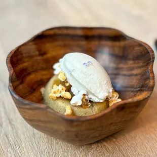 APPLE GREEN CORN MASA, MAPLE-MISO ICE CREAM