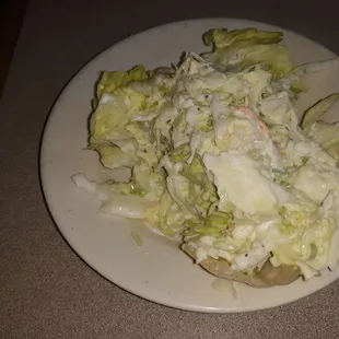My side salad - if you look close at the bottom of the plate you can see the brown lettuce!