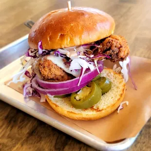 Crispy Chicken. Like the sign said, it was very crispy