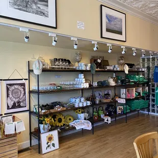 the inside of a wine shop