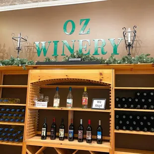 a display of bottles of wine