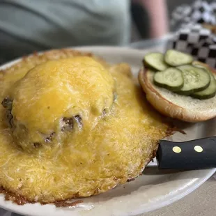 Almost 1 pound of cheese burger