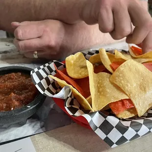 Homemade chips and salsa