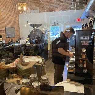 a man preparing coffee