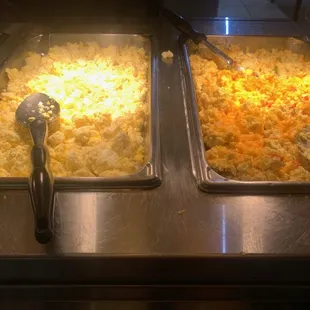 Eggs and eggs with southwestern veggies and cheese